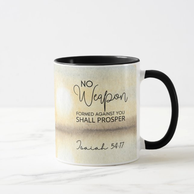 Caneca Isaiah 54 17 Nenhuma arma formada contra você Bíbl (Direita)