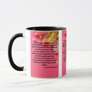 Caneca Isaiah 65:16 KJV - Escritura de Bíblia Pic Dois-To