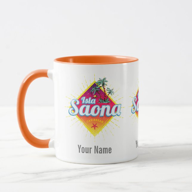 Caneca Isla Saona Caribe Retro República Dominicana (Esquerda)