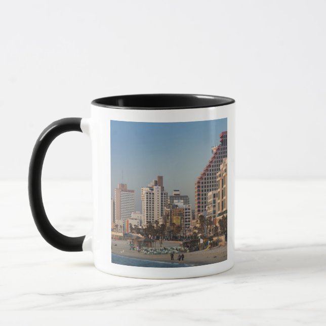 Caneca Israel, Tel Aviv, fachada, hotéis, crepúsculo (Esquerda)