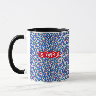 Caneca Istambul Turquia Souvenir Azul e Branco