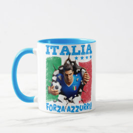 Caneca Italia 3D Forza Azzurri Soccer Mug