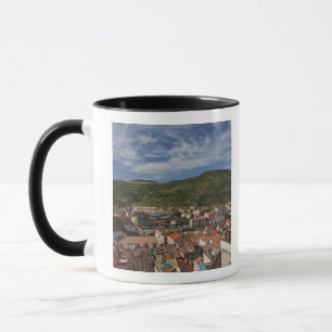 Caneca Itália, Sardenha, Bosa. Vista da cidade a partir d