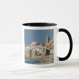 Caneca Itália, Sicília, Cefalù, Vista da cidade com Duomo