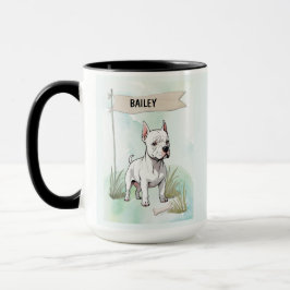 Caneca Italian Greyhound Watercolor Personalized D