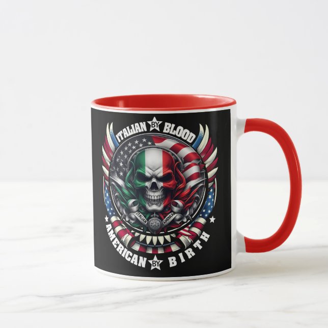 Caneca Italiano por Blood American por Birth ItalianAmeri (Direita)