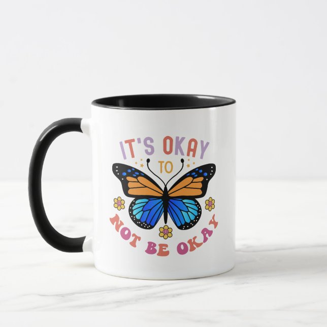 Caneca "It's Okay To Not Be Okay" Positive Quote (Esquerda)