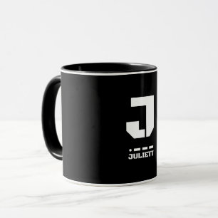 Caneca J(Juliett) Código Telefônico da OTAN Alfabeto e Mo