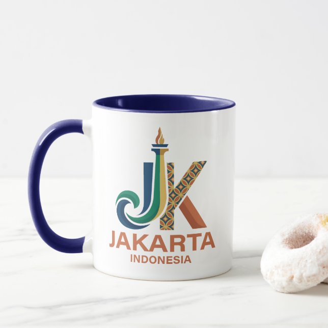 Caneca Jacarta Indonésia Sudeste Asiático (Com Donut)