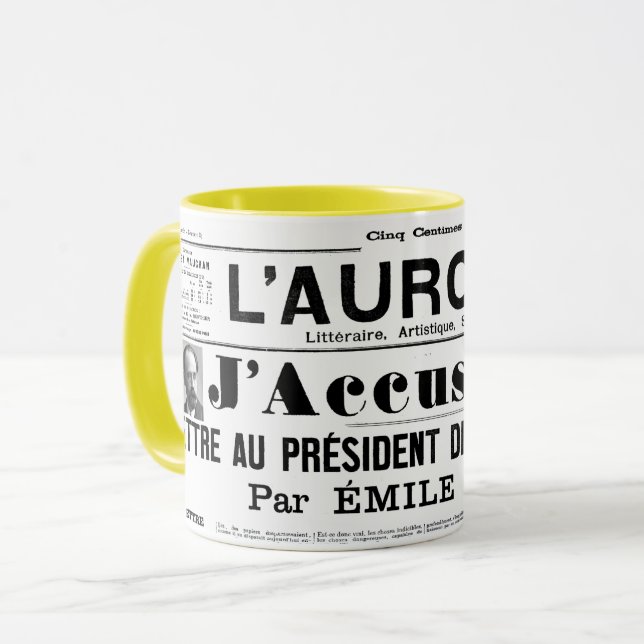Caneca J'accuse Emile zola mug (Frente Esquerda)