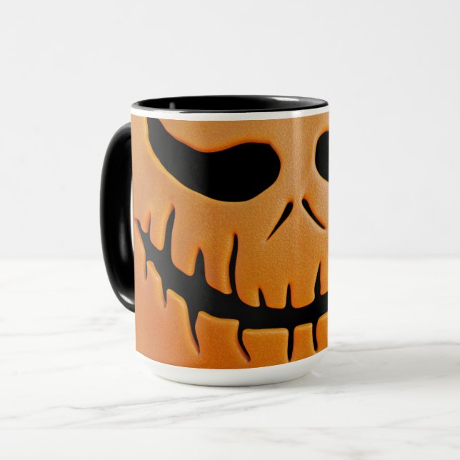 Caneca "Jack-o'-Lantern Delight: Halloween Pumpkin Mug" (Frente Esquerda)