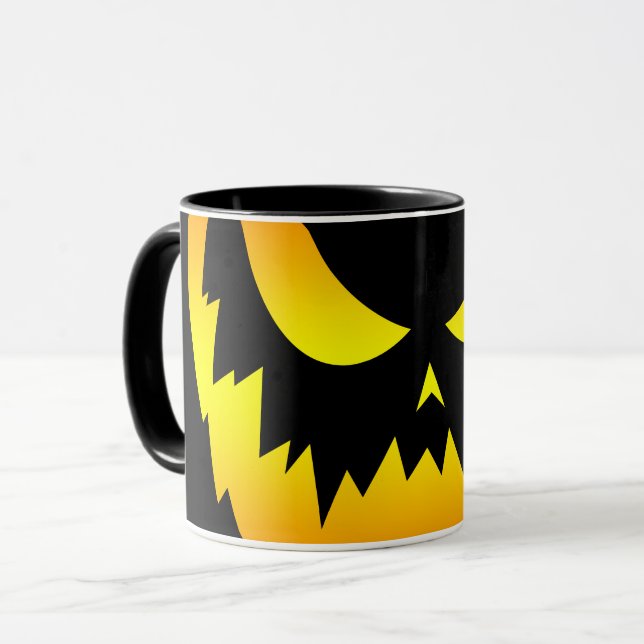 Caneca Jack O Lantern Pumpkin Face Gradiente (Frente Esquerda)