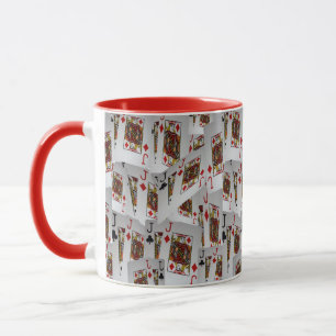 Caneca Jacks, Cartões De Pôquer, Xadrez Combo Vermelho