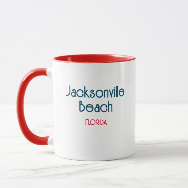 Caneca Jacksonville Beach Flórida Café Mug (Esquerda)