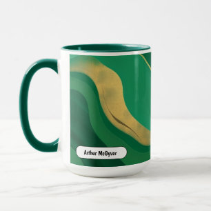 Caneca Jade Estética Moderna Esmeralda Swirlo Místico