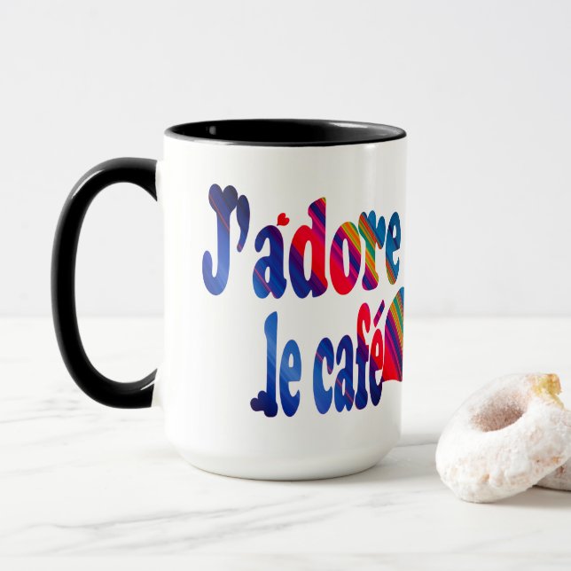 Caneca J'adore le café (Com Donut)