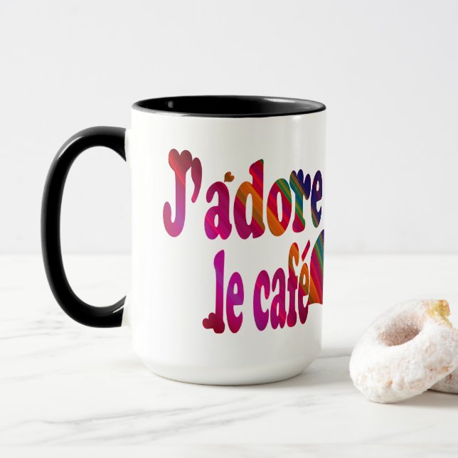 Caneca J'adore le café (Com Donut)