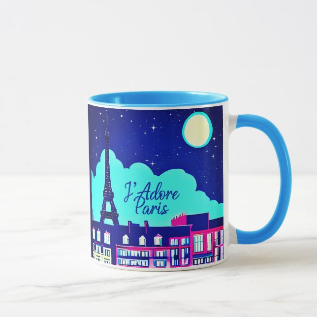 Caneca J'adore Paris - Fantasia Paris sob lua cheia (Direita)