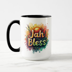 Caneca Jah Bless Reggae Watercolor Porcelain Coffee Mug