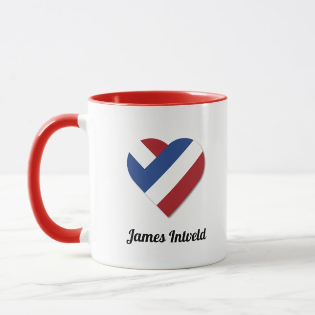 Caneca James Intveld com a bandeira do coração dos Países (Esquerda)