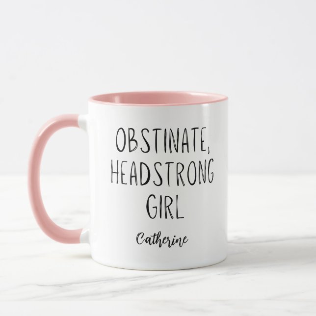 Caneca Jane Austen Obstinate Headstrong Girl Personalizad (Esquerda)