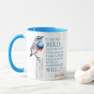 Caneca Jane Eyre - Não Sou Pássaro - Pássaro Azul Trocado