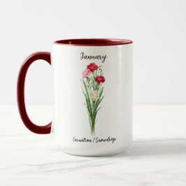 Caneca Janeiro Nascimento Flor Carnação e Neve
