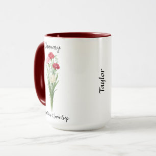 Caneca Janeiro Nascimento Flor Carnação e Neve