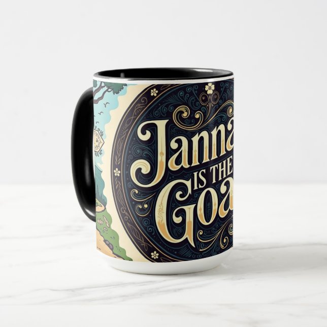 Caneca Jannah is the Goal to Paradise | Vibrant Islam Mug (Frente Esquerda)