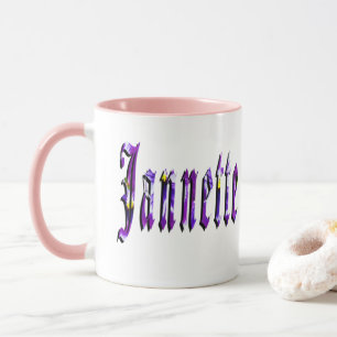 Caneca Jannette, Nome, Logotipo, Combo Pink Coffee Mug