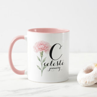 Caneca January Birth Flower Mug – Pink Carnation Gift