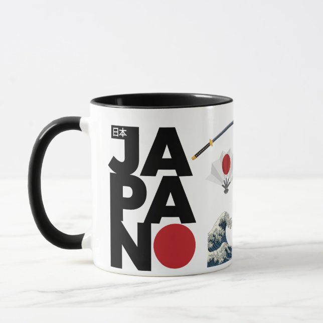 Caneca Japanese Coffee Mug, Kanji Mug, Japan Mug (Esquerda)
