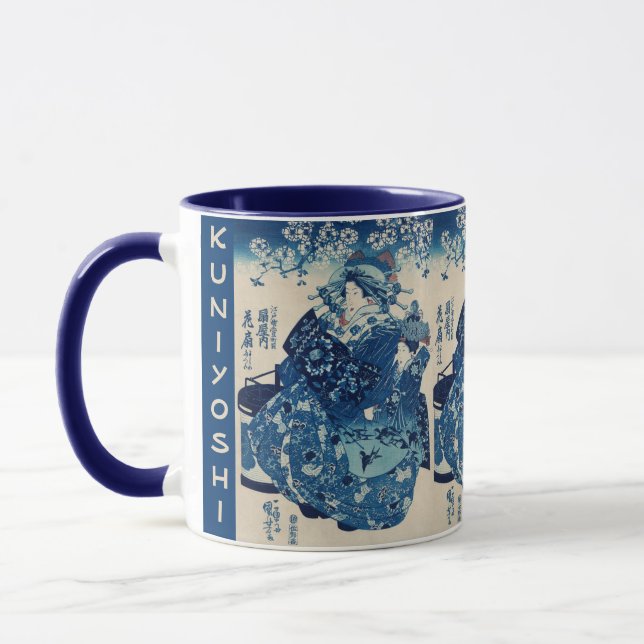 Caneca Japanese Ukiyo-e – Utagawa Kuniyoshi – Custom Text (Esquerda)