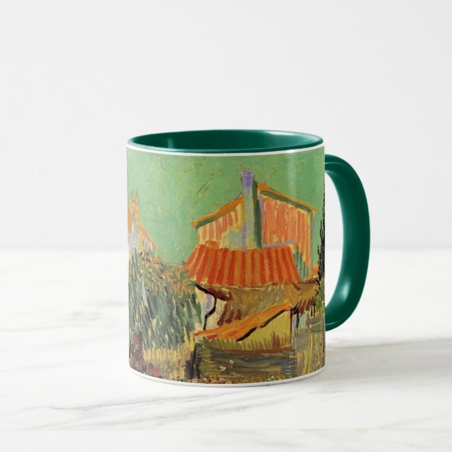 Caneca Jardim atrás de uma casa por Vincent van Gogh (Frente Esquerda)