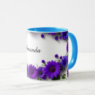 Caneca Jardim Botânico de Flores Roxas Elegância Floral d