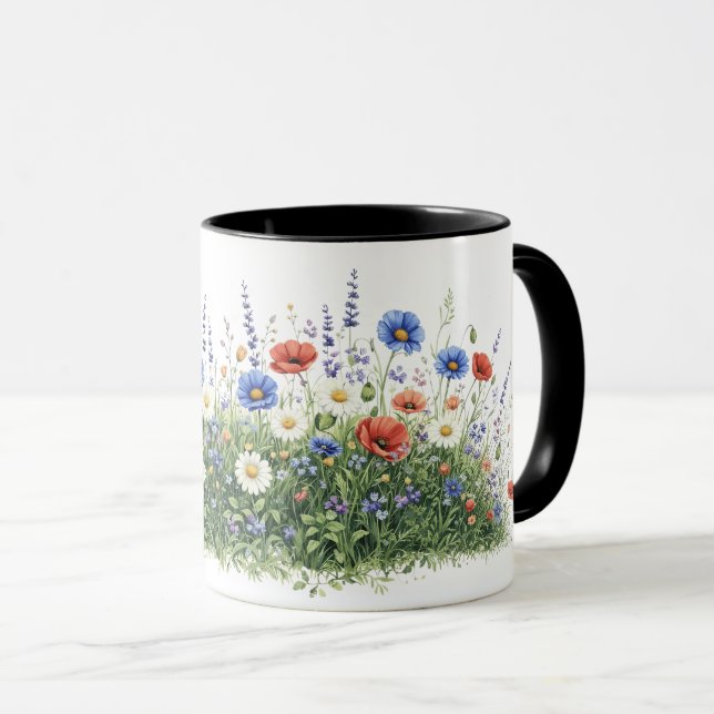 Caneca Jardim botânico de flores silvestres (Frente Esquerda)