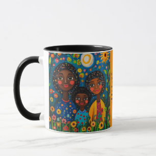 Caneca Jardim da Noite, Mug Vibrante, Mãe e Crianças Mug
