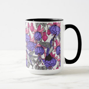 Caneca Jardim de beija-flor em melrose e rosa