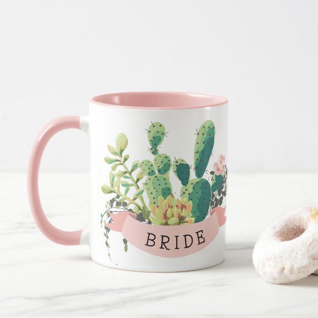 Caneca Jardim de Cactus Desert | Planta | Mug (Com Donut)