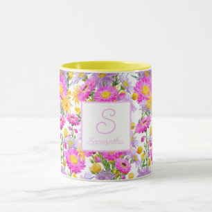 Caneca Jardim de Casa de Verão Monogramado Branco