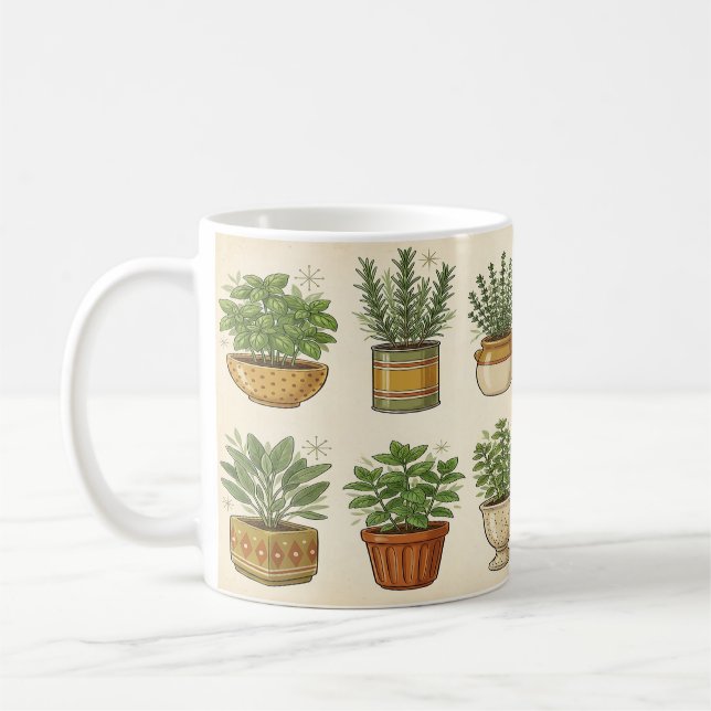 Caneca Jardim de Ervas Retrô — Caneca de Café Botâ (Esquerda)