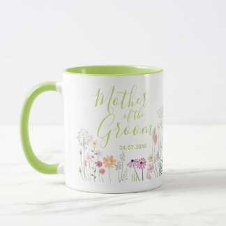 Caneca Jardim de Flores Silvestres Aquarela Mãe do Noivo
