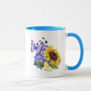 Caneca Jardim de Girassol da Borboleta