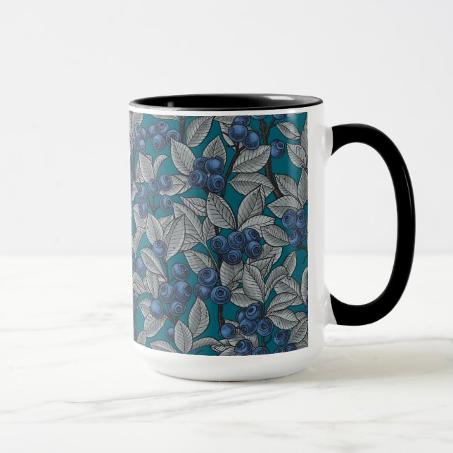 Caneca Jardim de mirtilo, azul e cinzas (Direita)