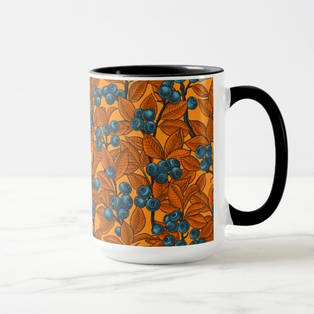 Caneca Jardim de mirtilo, azul e laranja (Direita)