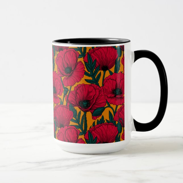 Caneca Jardim de papoila-vermelha (Direita)