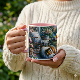 Caneca Jardim Estrelado Varanda Abrigo Sheltie Sonho