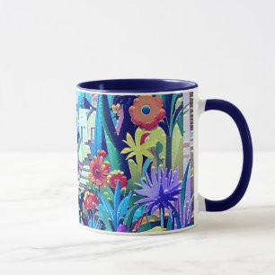 Caneca Jardim Surreal - Ilustração Floral design 2