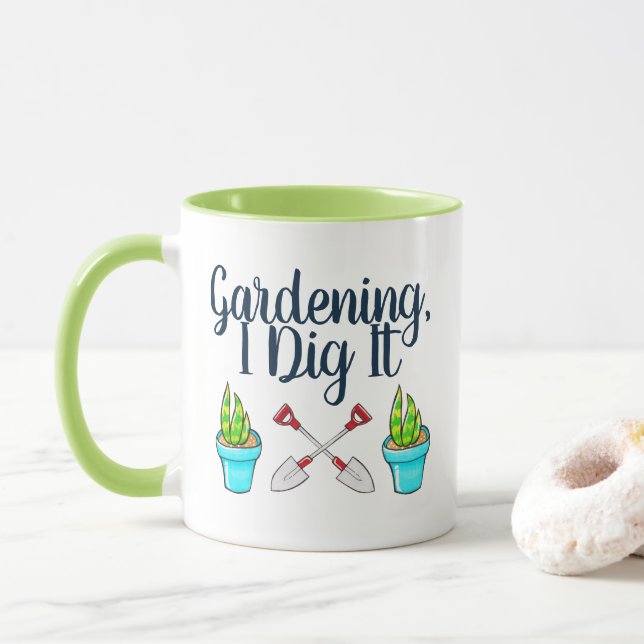 Caneca Jardinagem, Eu Canto Suculentos E Shovels De Poeir (Com Donut)