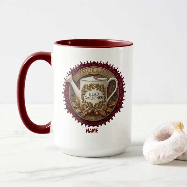 Caneca Jardineiro-Chefe | Relógio de Pulso Personalizado  (Com Donut)